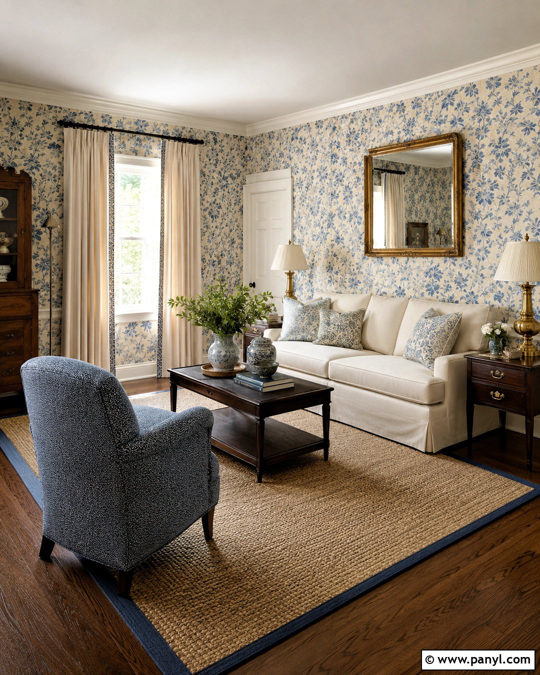 Blue Wallpaper Living Room Walls - 20 blue wall living room ideas