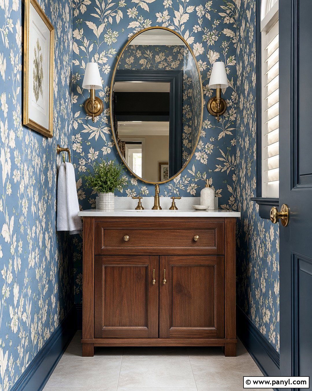 Blue Wallpaper Powder Room - 30 blue walls room ideas