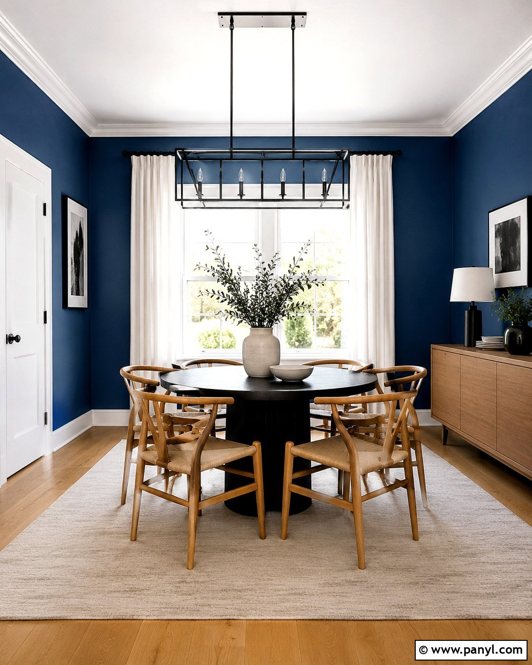 Blue Walls White Trim And Black Accents - 20 Blue Wall White Trim Ideas