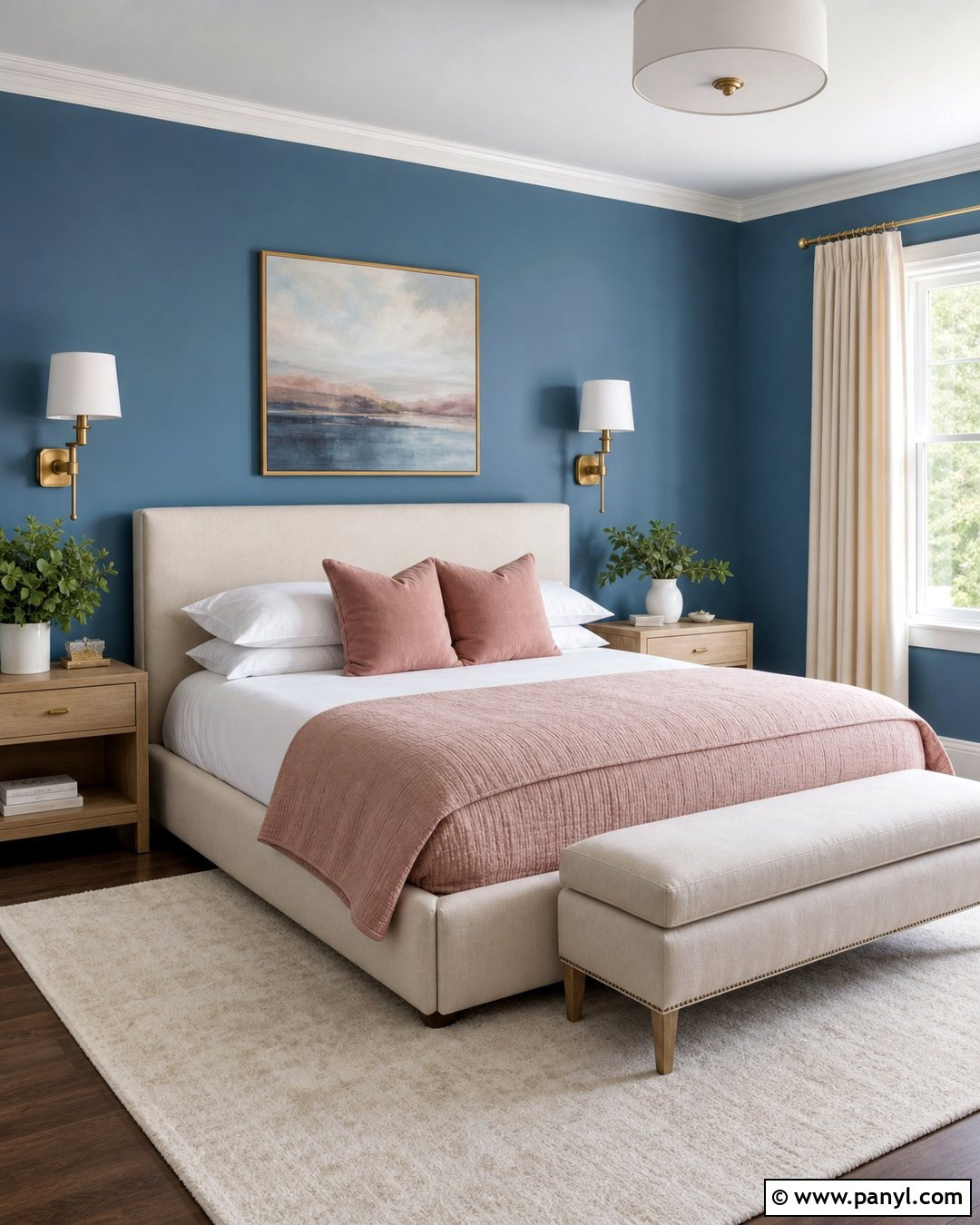 Blue Walls With Blush Pink Bedding - 20 How To Style Blue Walls