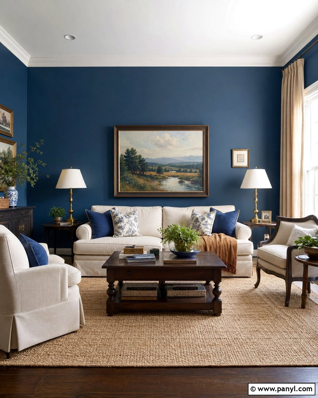 Blue Walls With Cream Furniture - 35 Blue Painted Walls