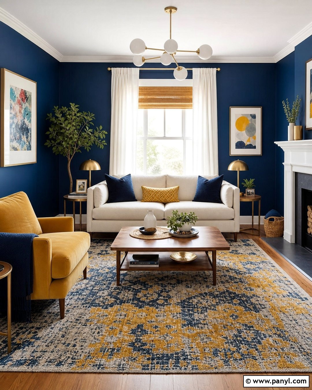 Blue Walls With Mustard Yellow Accents - 20 How To Style Blue Walls