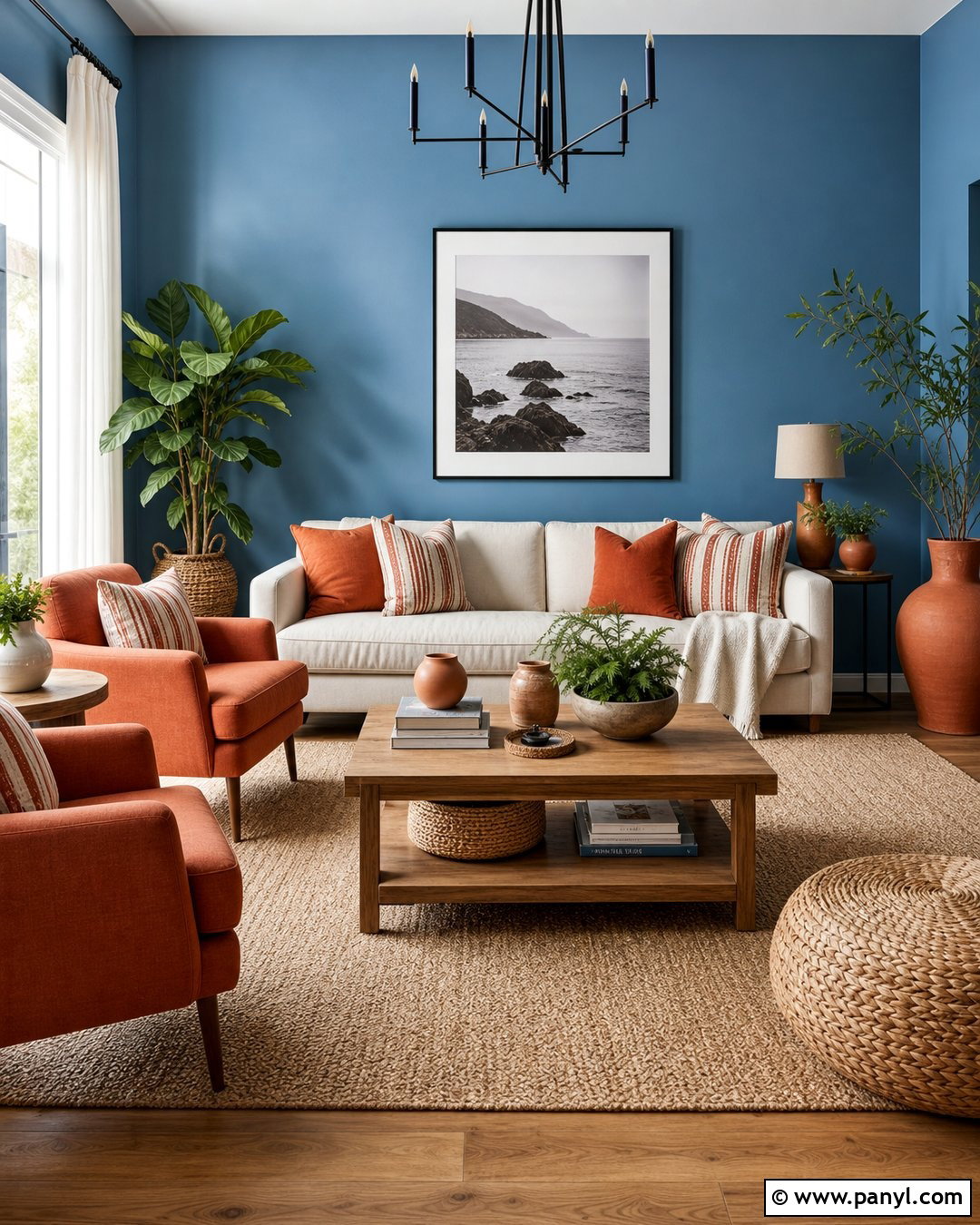 Blue Walls With Terracotta Decor - 50 blue walls