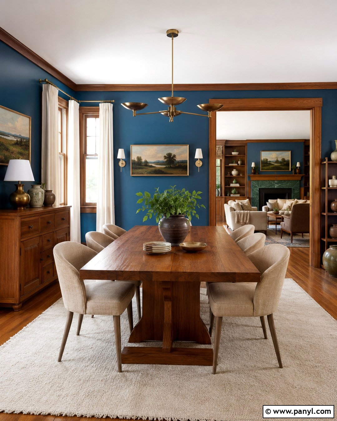 Blue Walls With Wood Trim - 20 House With Blue Walls