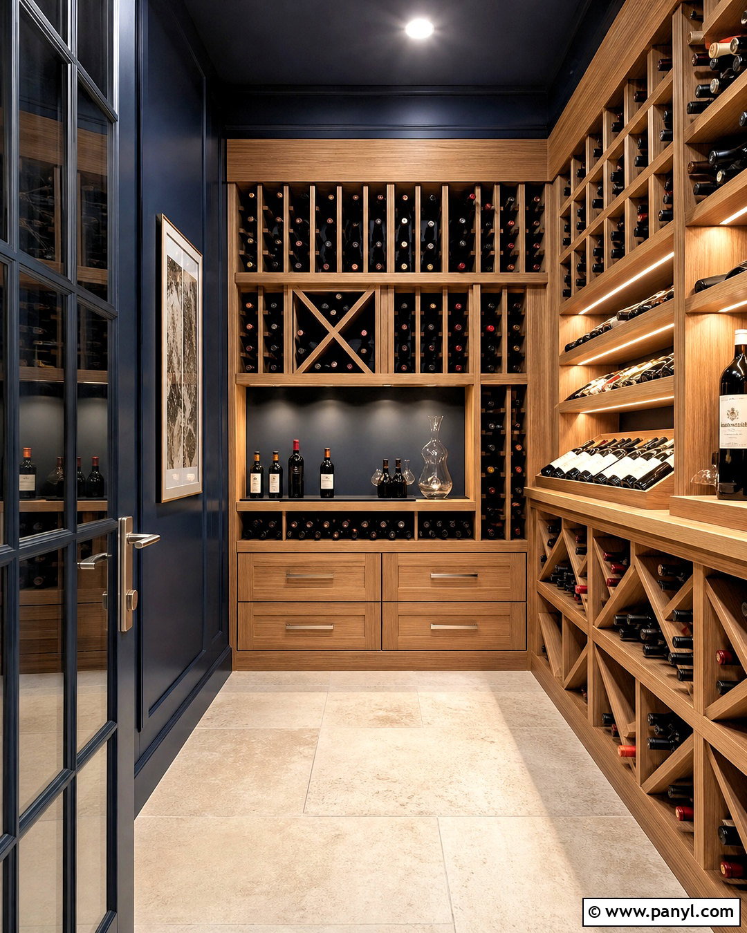 Blue Wine Cellar Wall - 20 wine cellar wall ideas
