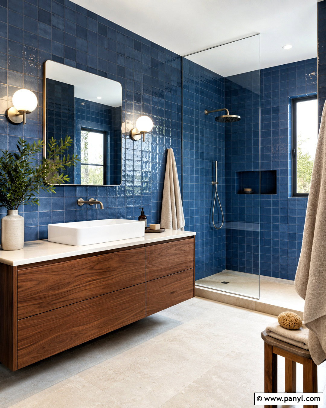 Blue Zellige Tile Bathroom - 20 modern blue bathroom ideas