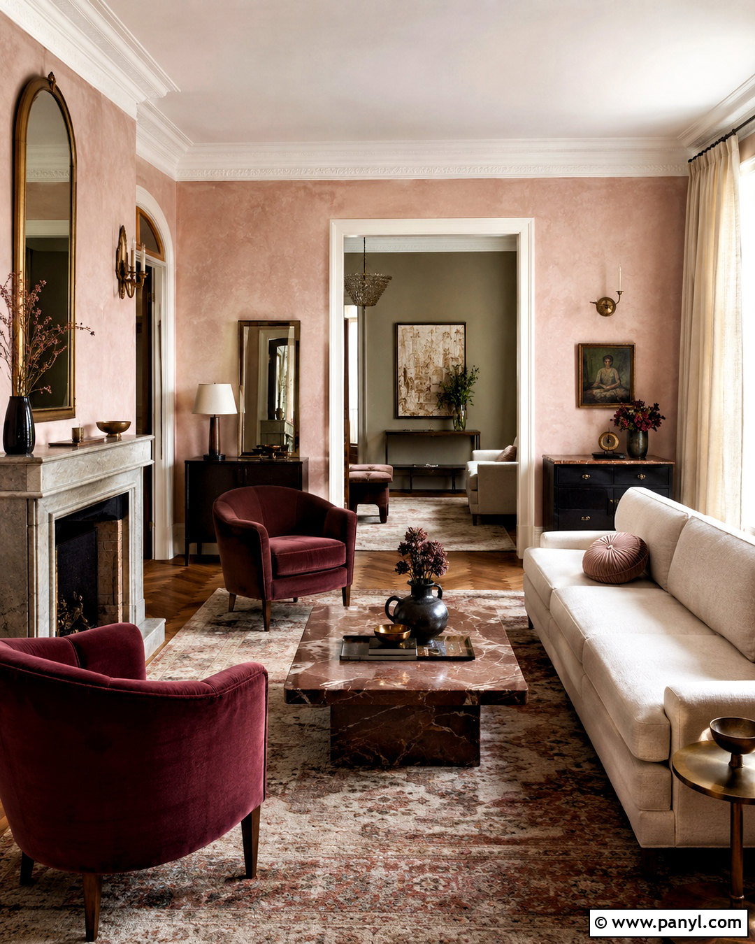 Blush And Burgundy Color Scheme - 20 indoor color schemes house ideas