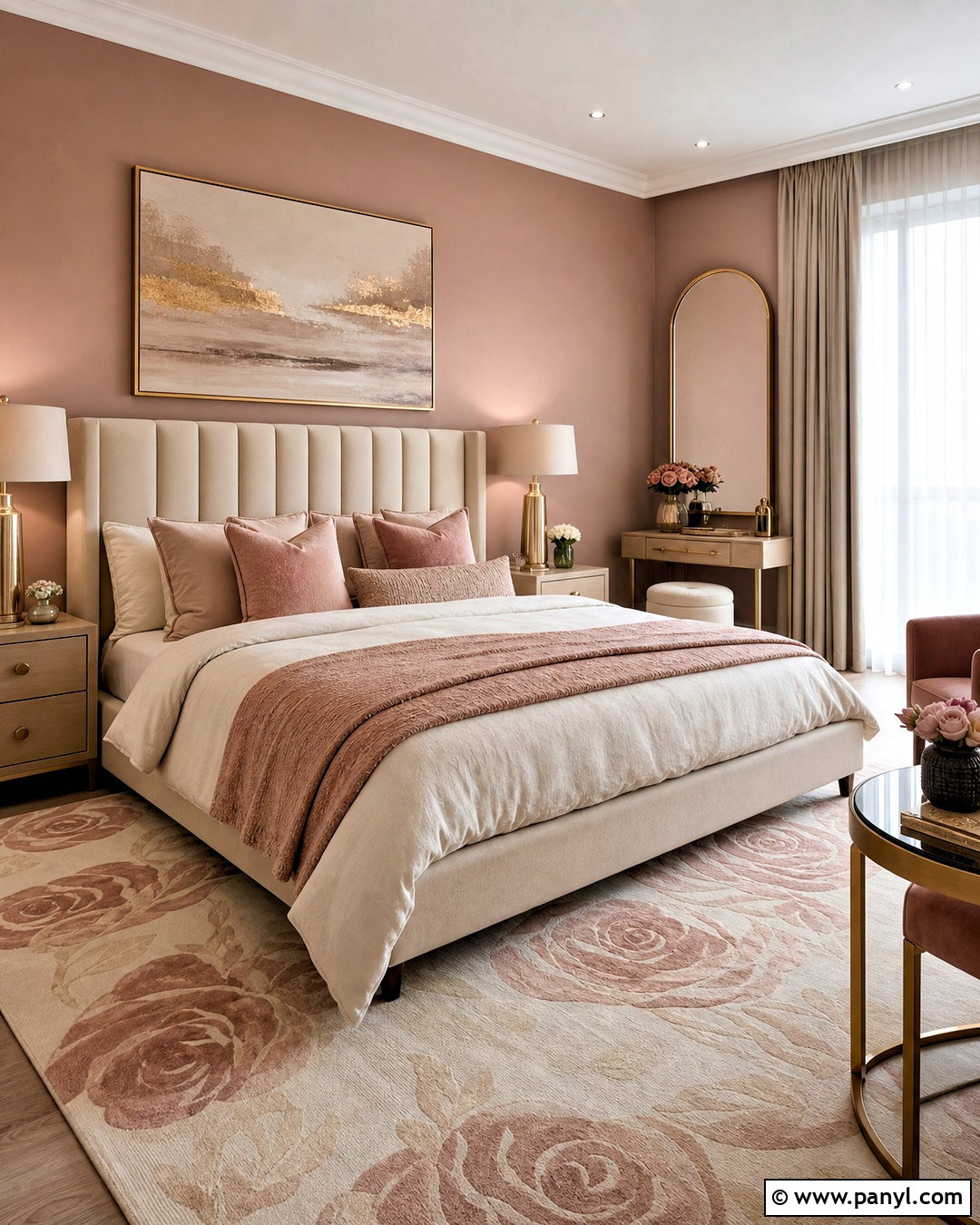Blush And Gold Bedroom - 20 gold interior design ideas