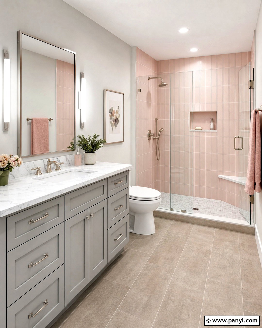 Blush And Gray Bathroom - 20 blush bathroom ideas