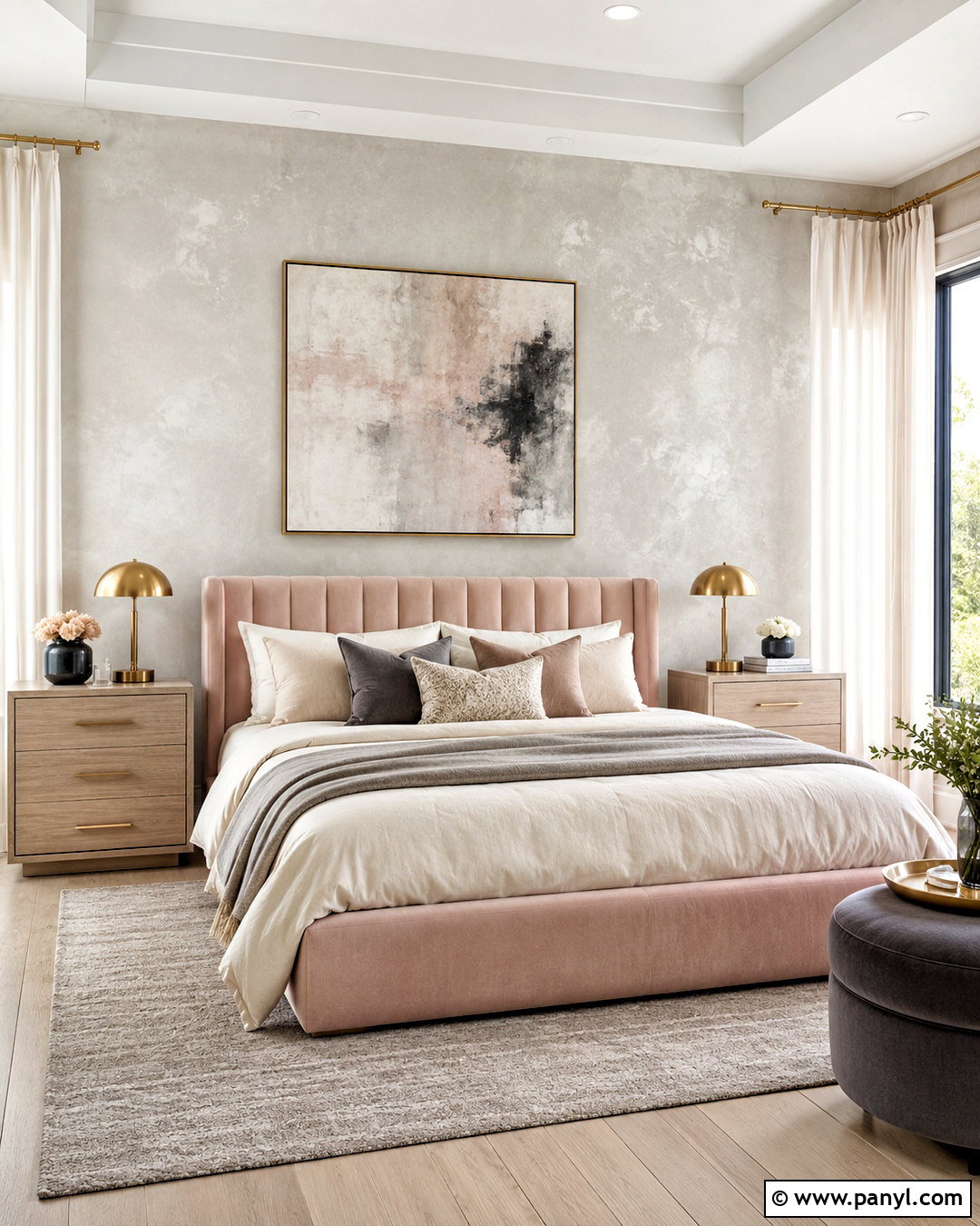 Blush And Silver Shimmer Wall - 35 silver shimmer wall ideas