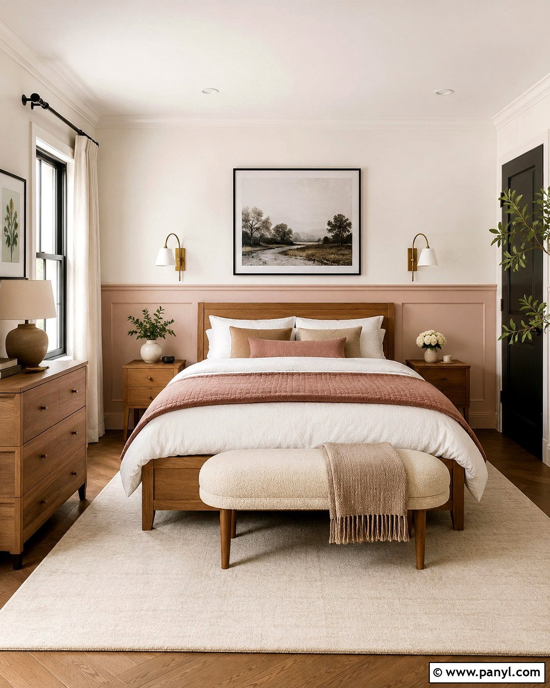 Blush And Warm White Chair Rail Colors - 20 Chair Rail Colors Two Tones