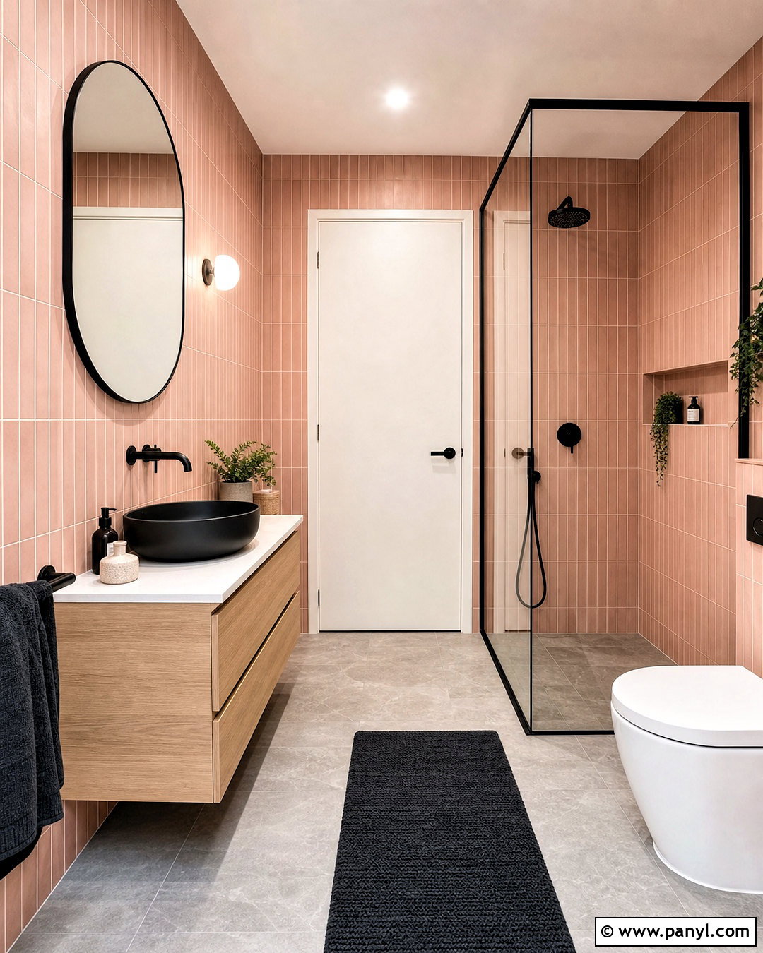 Blush Bathroom With Black Accents - 20 blush bathroom ideas