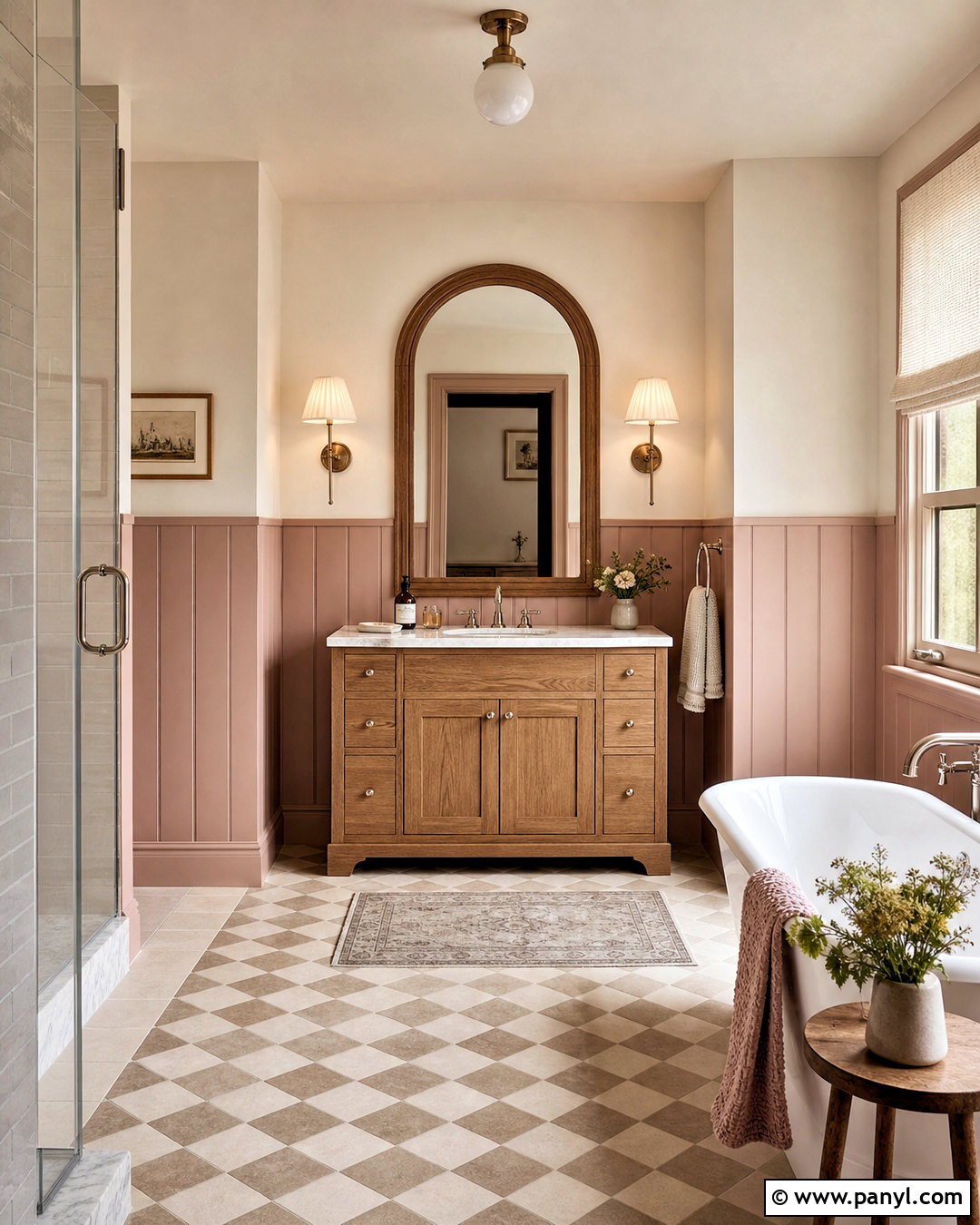 Blush Bathroom With Wainscoting - 20 blush bathroom ideas