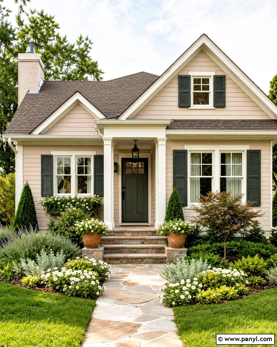 Blush Beige And Green Exterior Color Scheme - 20 house exterior colors schemes