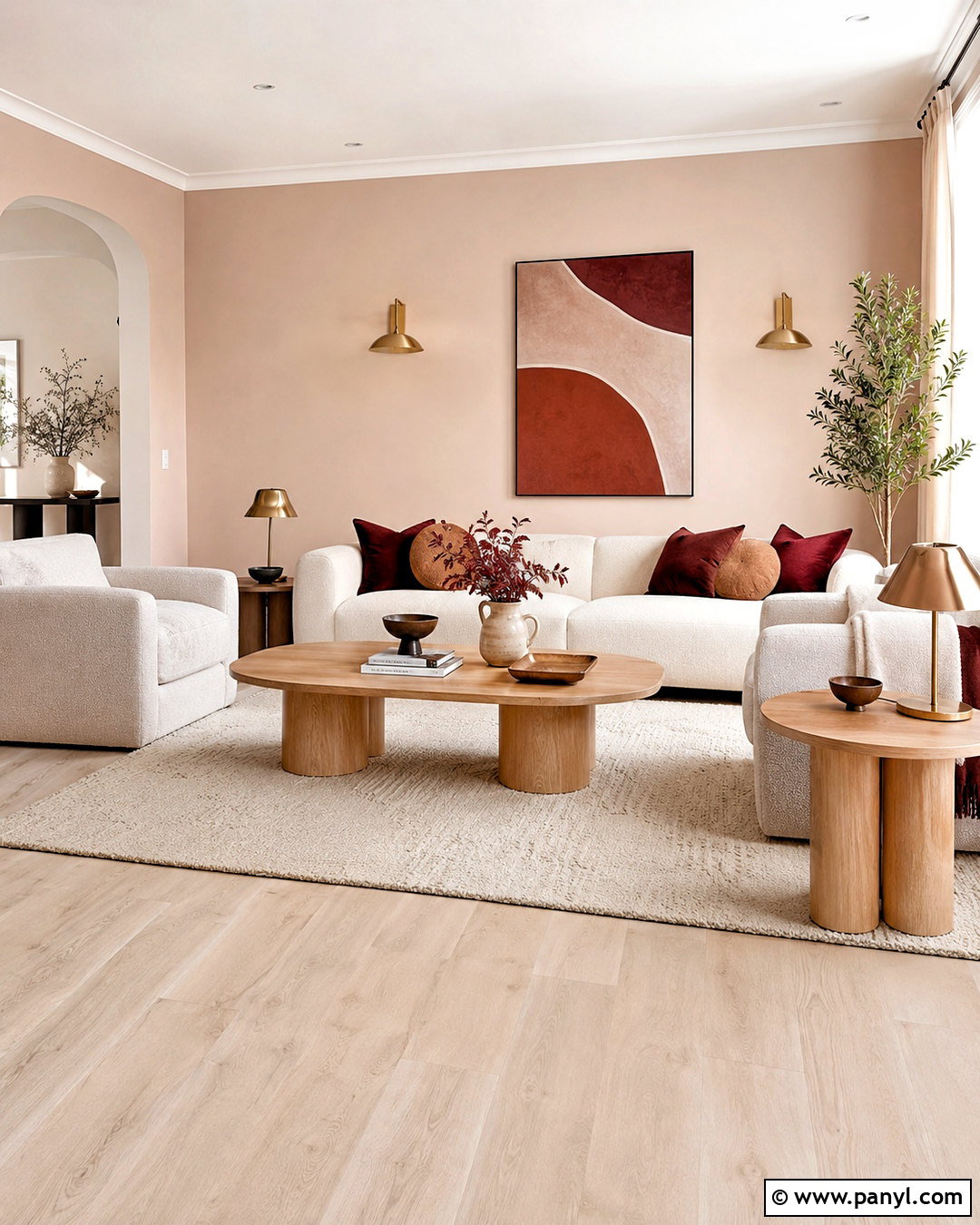 Blush Beige Walls With White Oak Floors - 20 Wood Floor Wall Color Ideas