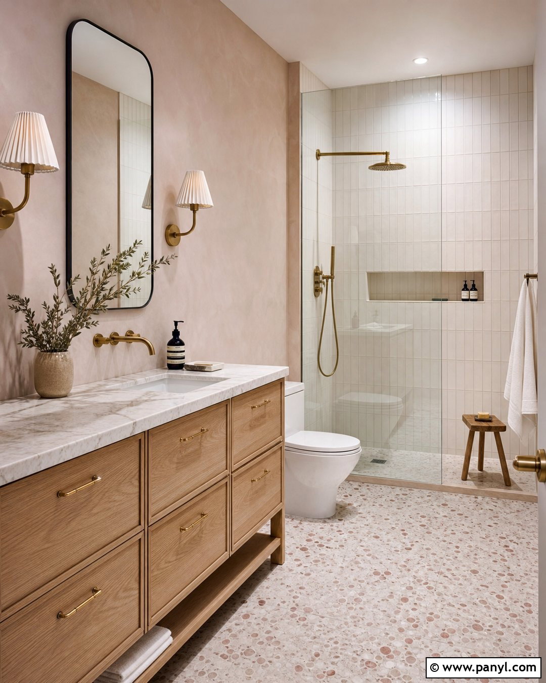 Blush Lime Wash Bathroom - 20 Lime Wash Walls In Bathroom Ideas