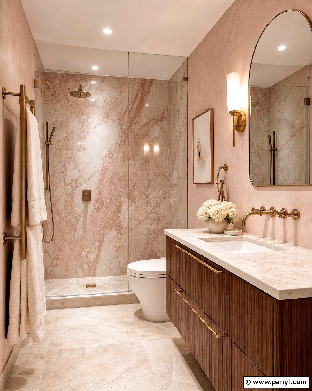 Blush Marble Bathroom - 20 blush bathroom ideas