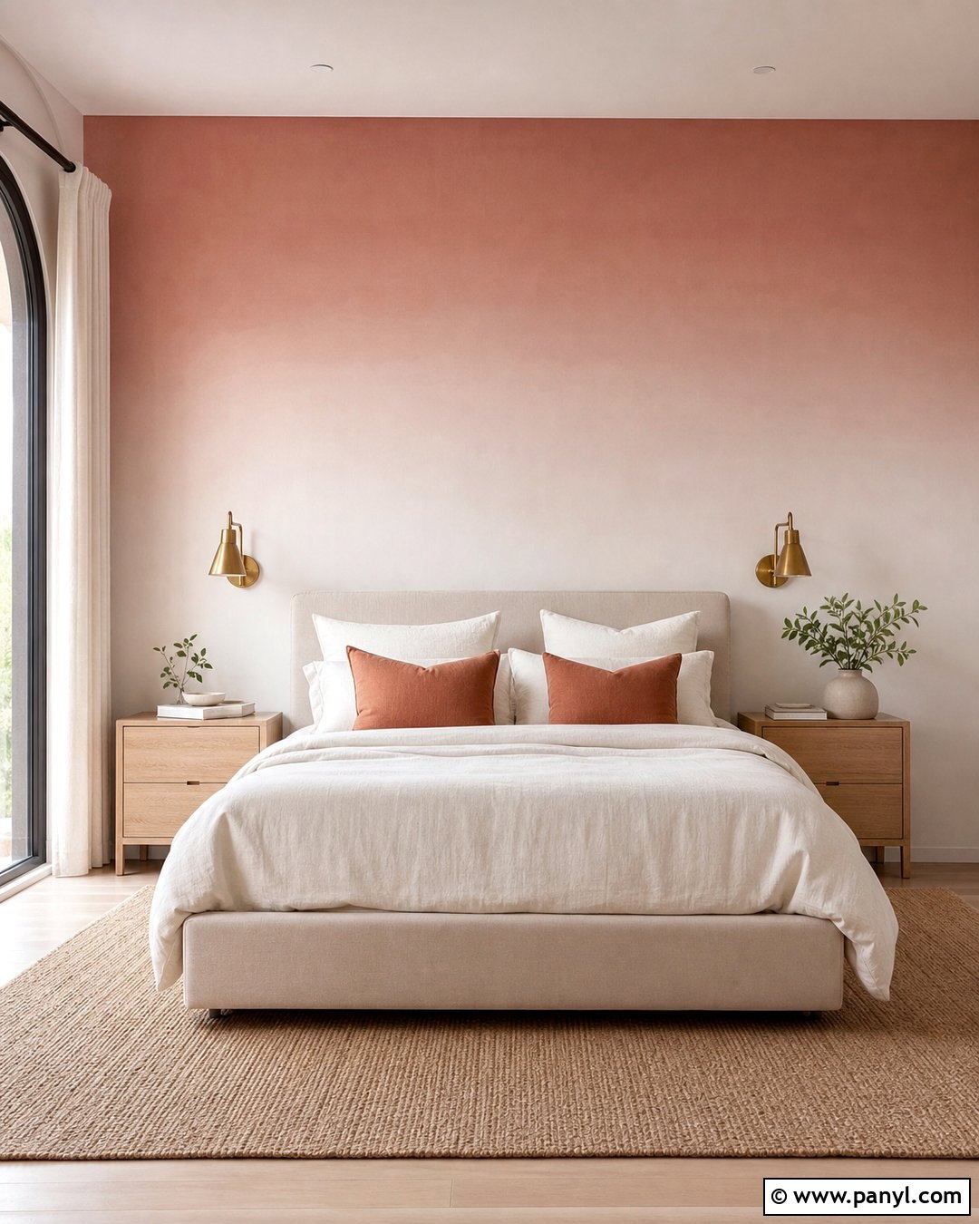 Blush Ombre Accent Wall Bedroom - 25 Ombre Accent Wall Ideas