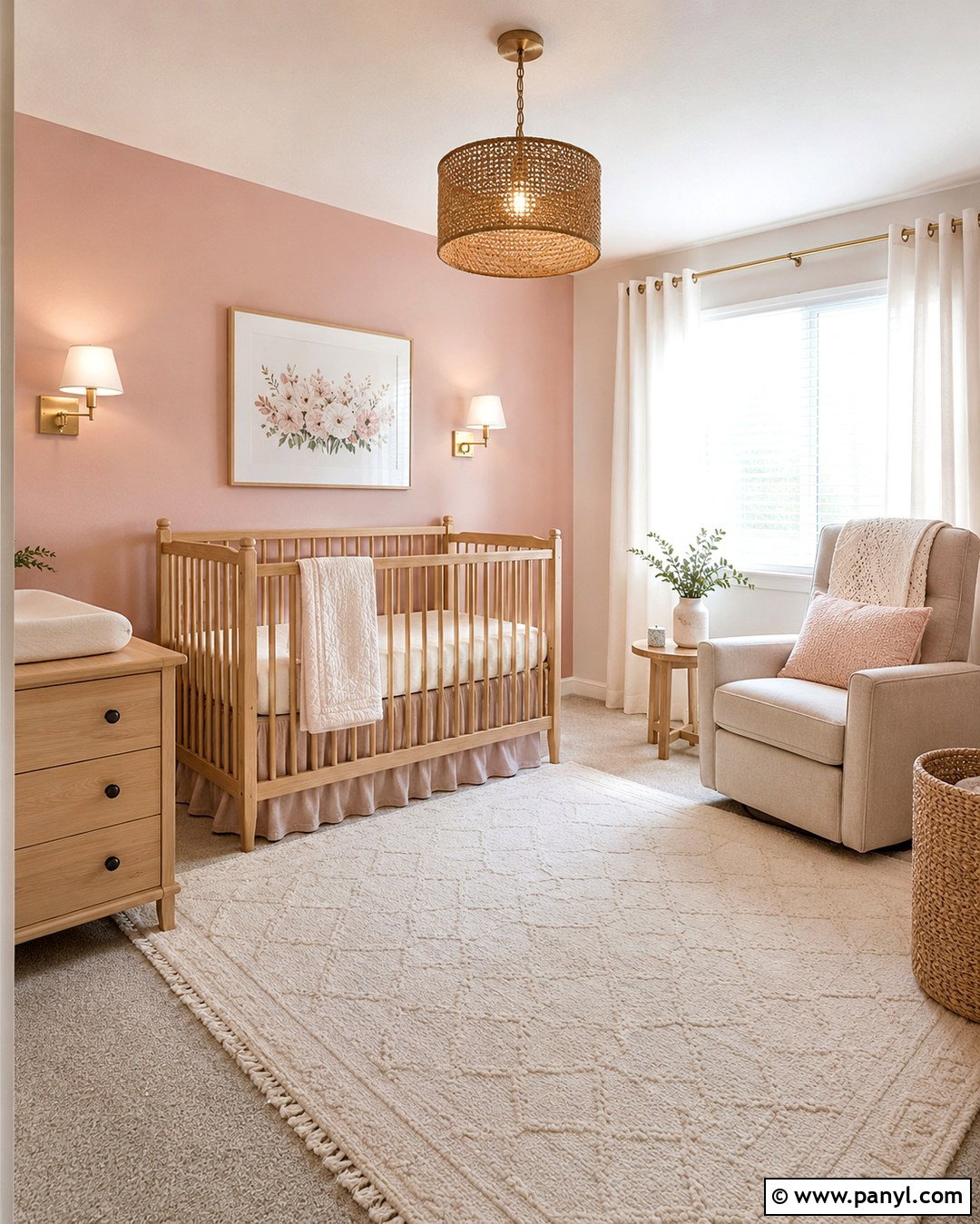 Blush Pink Accent Wall - 20 Baby Girl Nursery Pink Accent Wall Ideas