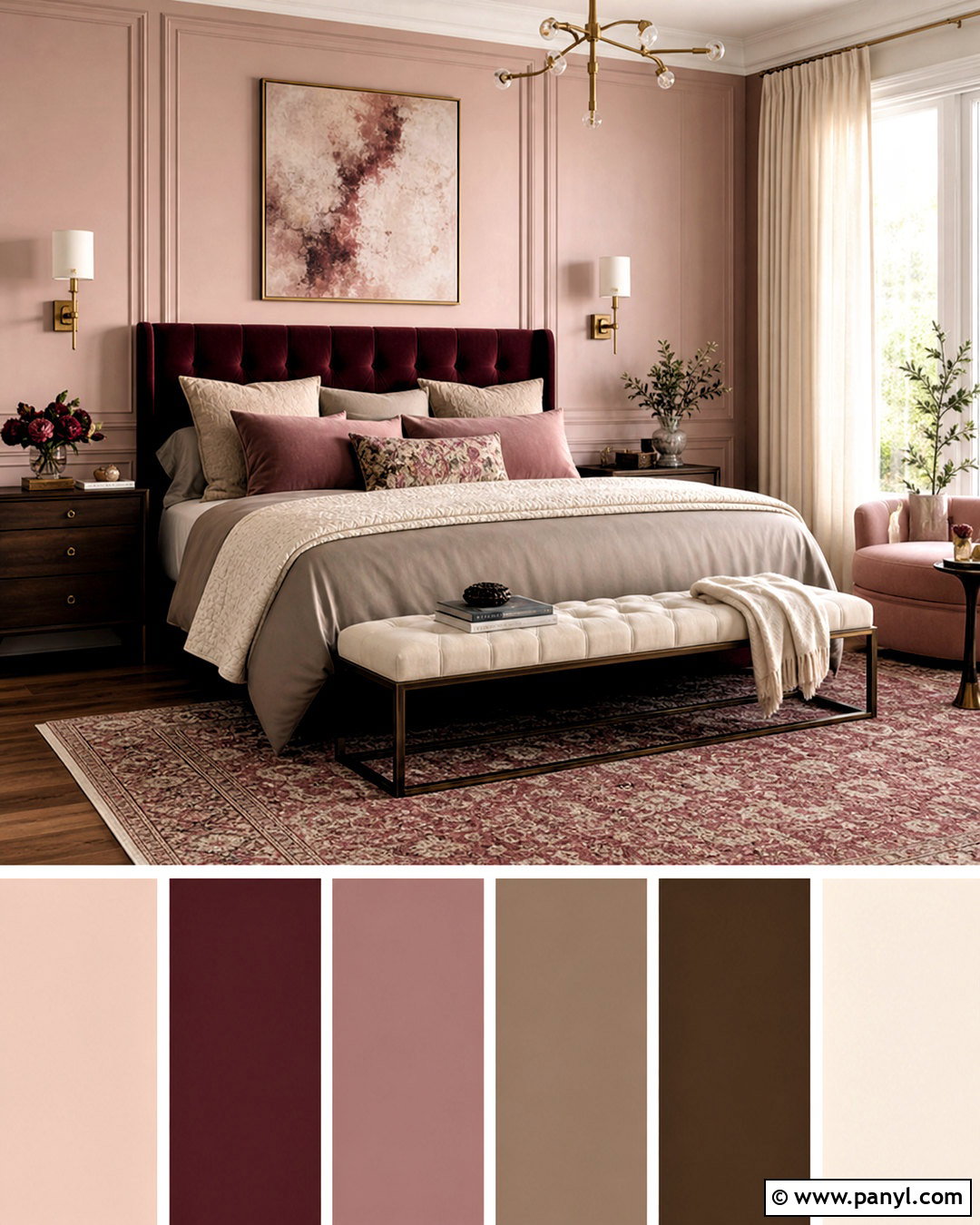 Blush Pink And Burgundy Bedroom Color Combination - 20 color combinations home ideas