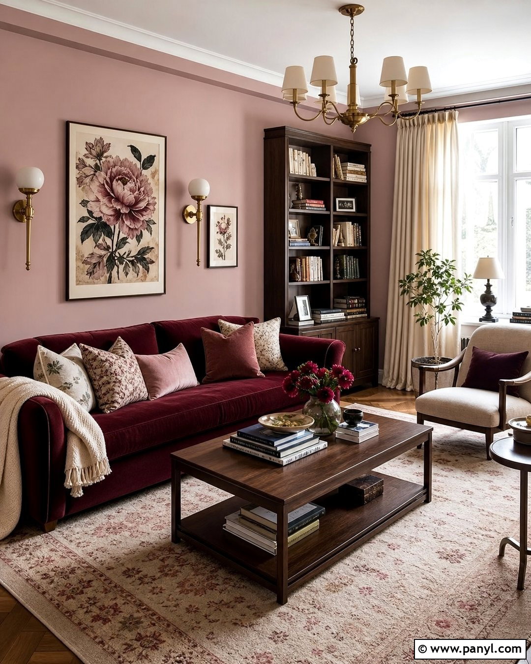 Blush Pink And Burgundy Interior Colour Combination - 20 Interior House Colour Combination Ideas