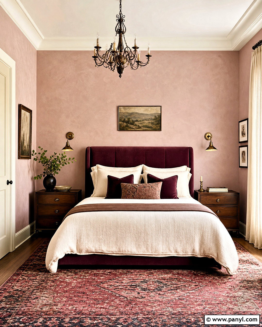 Blush Pink And Burgundy Paint Color Palette - 20 interior paint color palette ideas