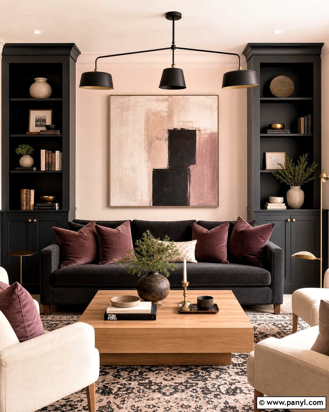 Blush Pink And Charcoal Drawing Room Colour - 20 drawing room colour ideas