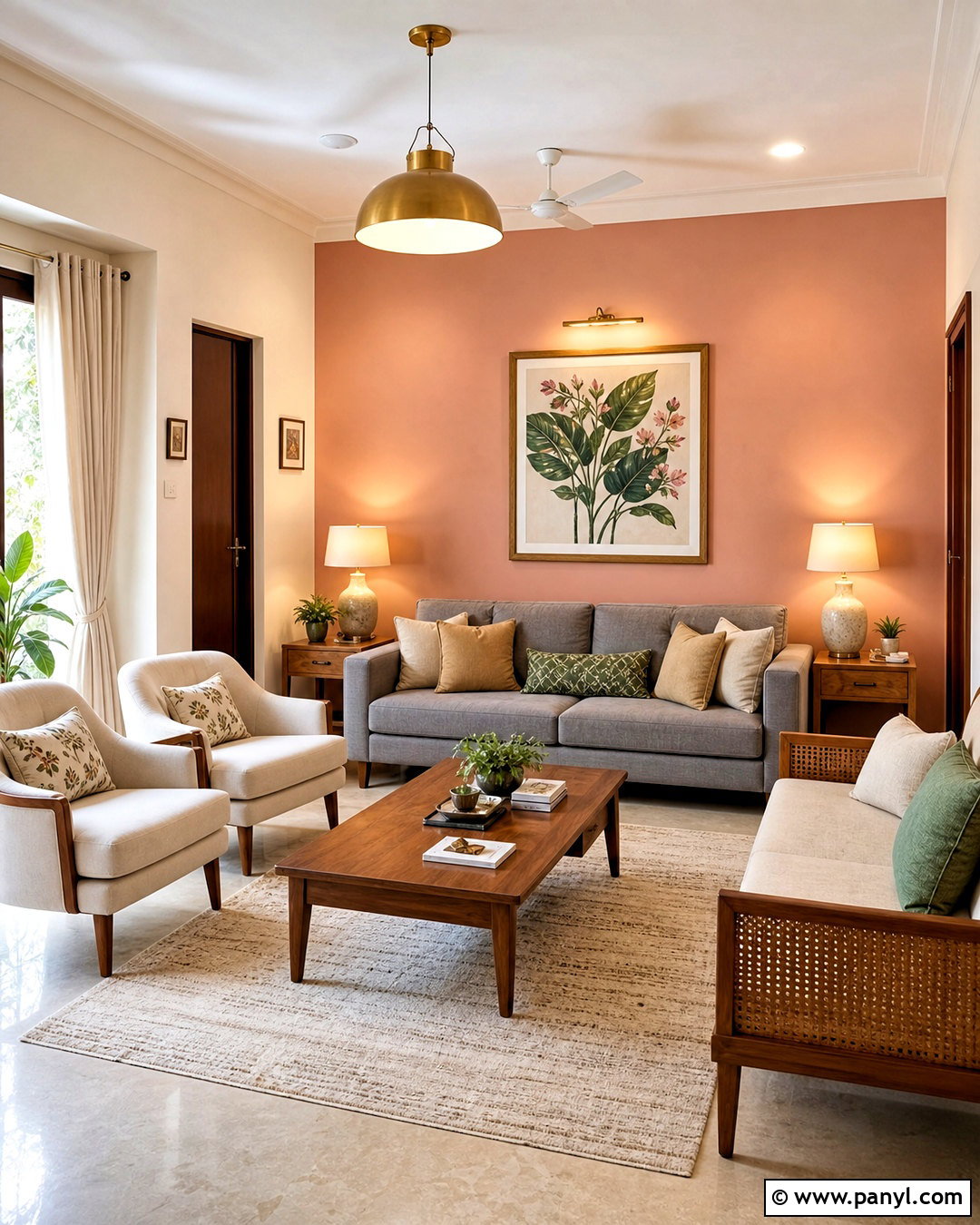 Blush Pink And Classic Cream Hall Paint - 20 hall colour paint living rooms indian ideas