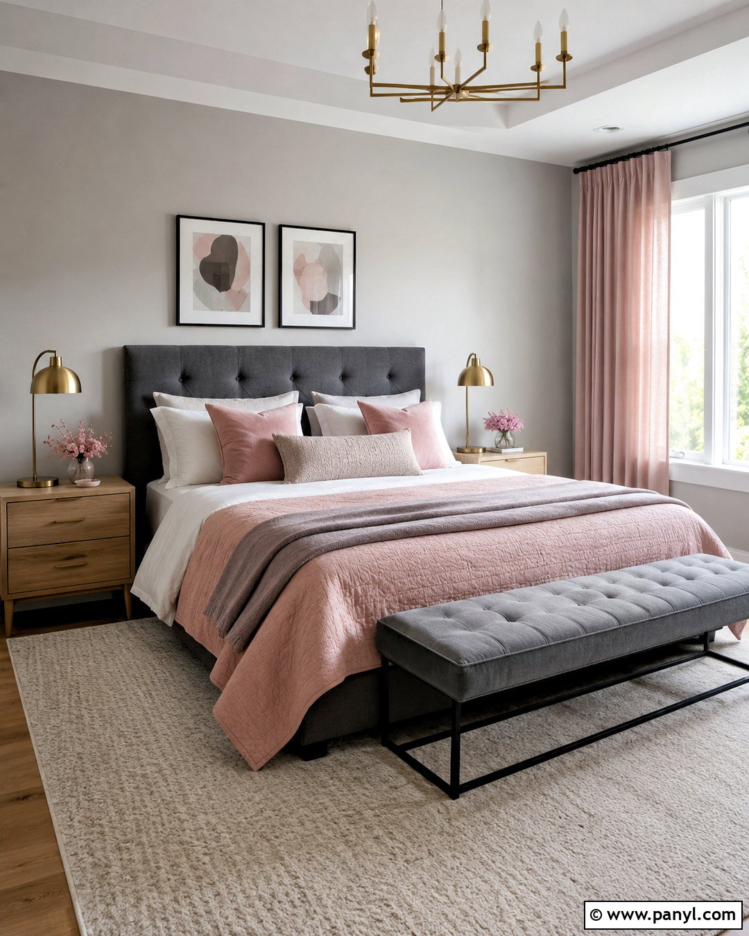 Blush Pink And Gray Bedroom - 20 colors that compliment gray ideas