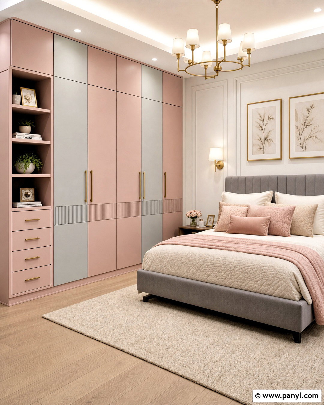 Blush Pink And Grey Almirah - 20 almirah color ideas