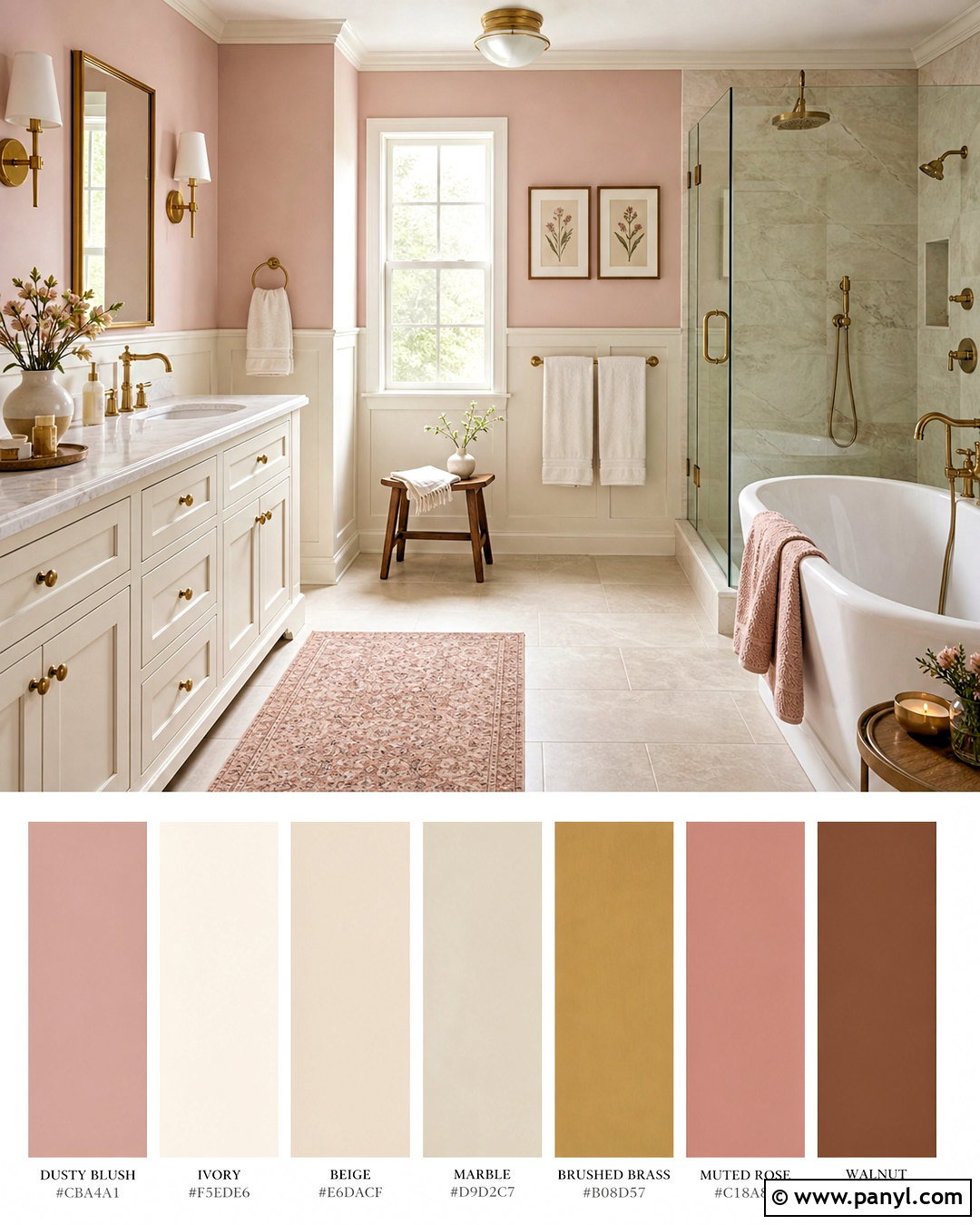 Blush Pink And Ivory Bathroom - 20 bathroom color palette ideas