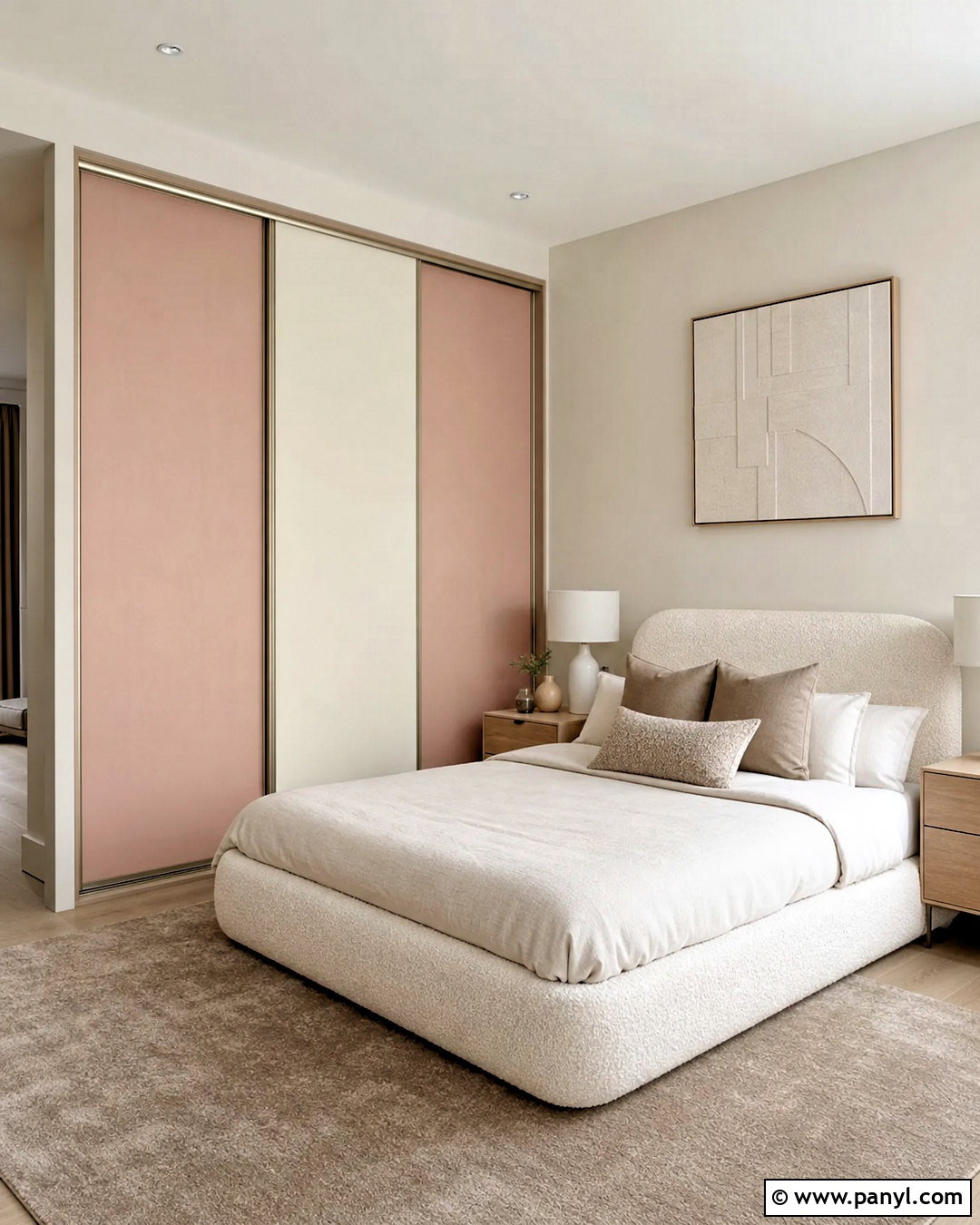 Blush Pink And Ivory Sliding Wardrobe - 20 sliding wardrobe color ideas bedroom ideas