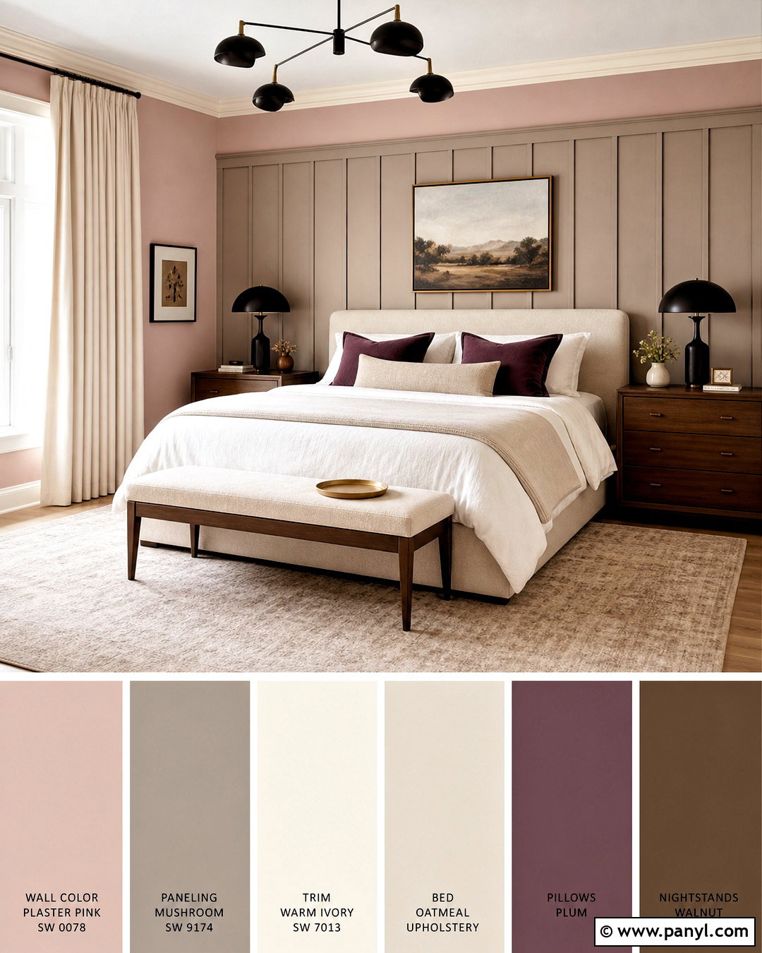 Blush Pink And Mushroom Wall Color Palette - 20 wall color palette ideas