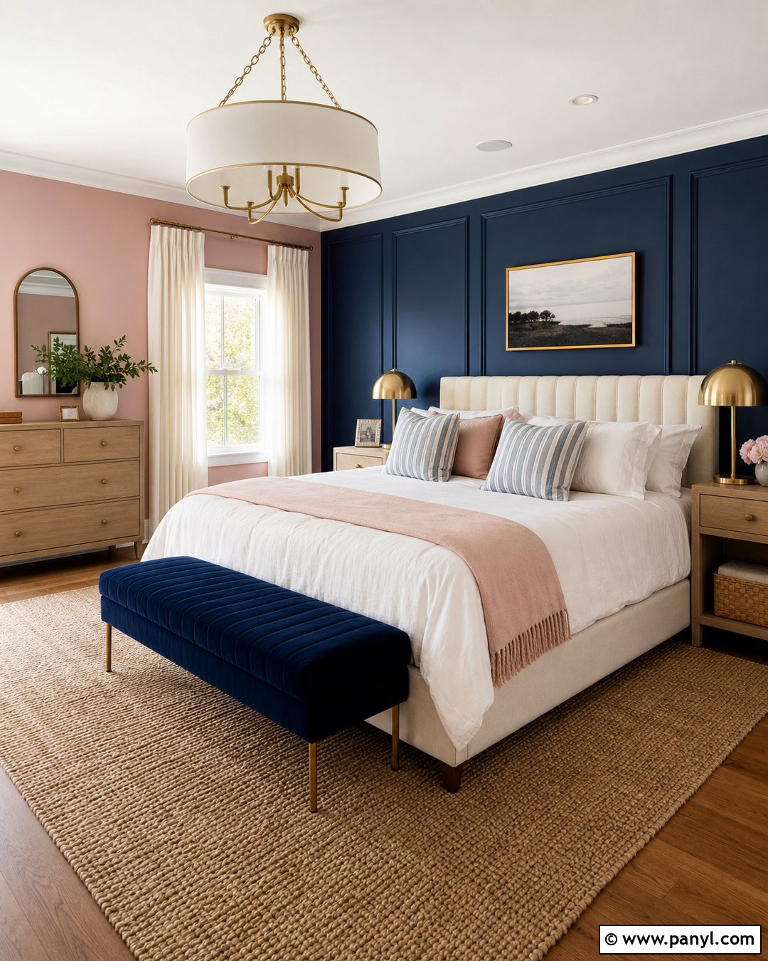 Blush Pink And Navy Blue Walls - 20 Pink And Blue Wall Colors