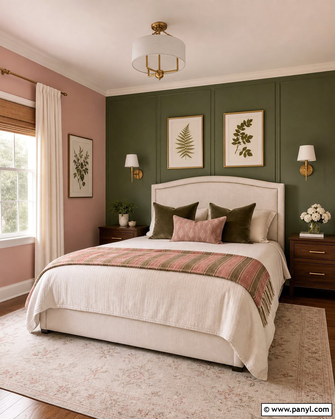 Blush Pink And Olive Green Wall Color Combination - 25 Color Combination For Wall Ideas