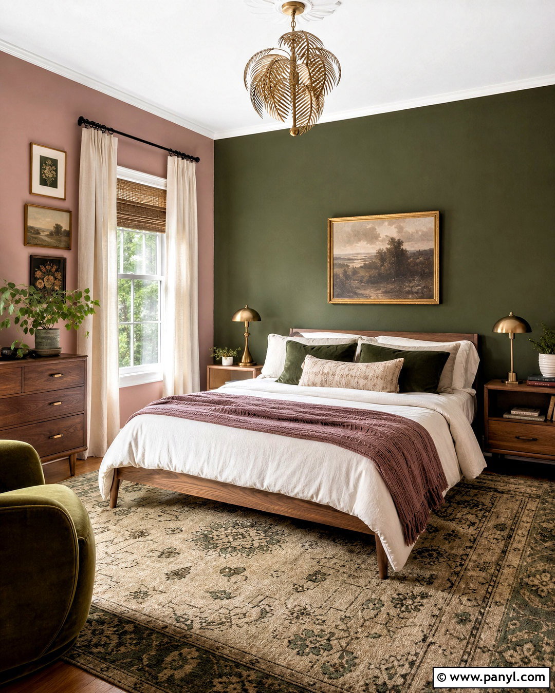 Blush Pink And Olive Green Walls - 20 best colour combinations for walls