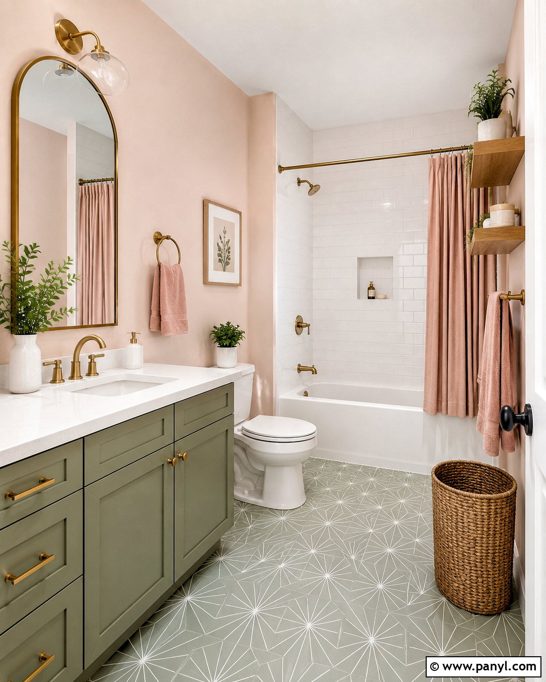 Blush Pink And Sage Green Bathroom - 20 pink and green bathroom ideas