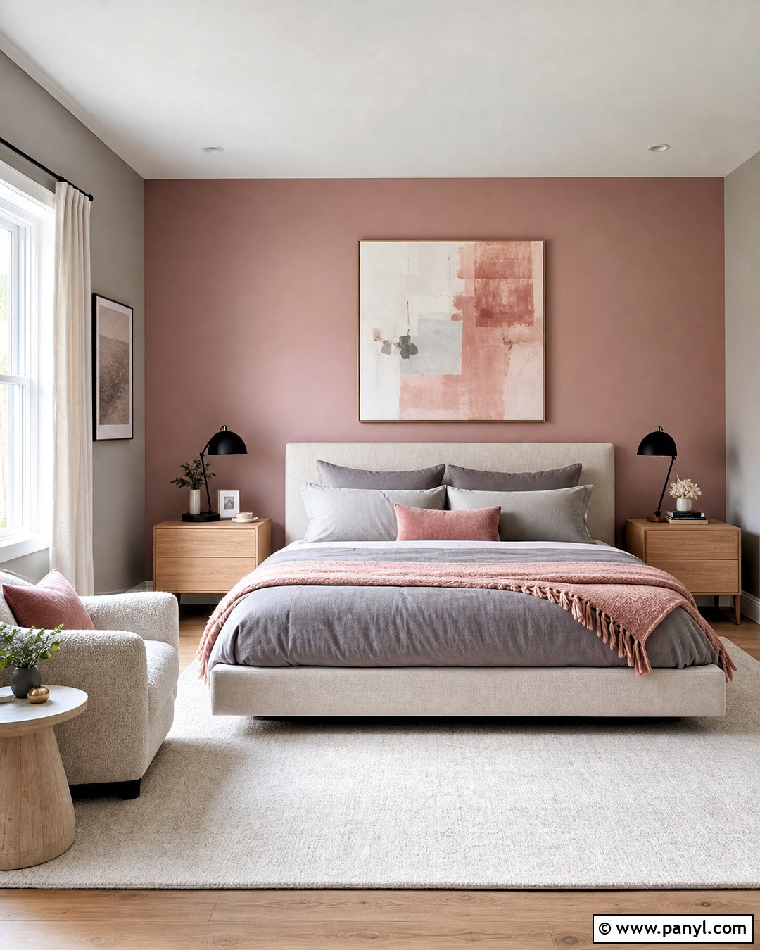 Blush Pink And Soft Gray Bedroom Walls - 20 two colour combination for bedroom walls