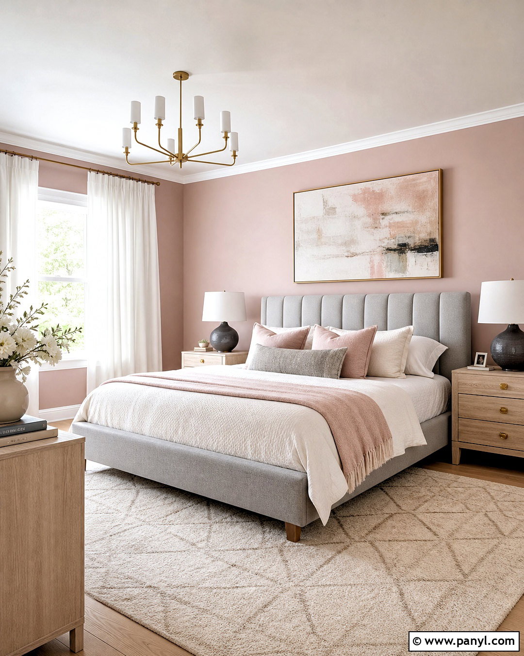 Blush Pink And Soft Gray Room Color Combination - 20 aesthetic room colour combination ideas
