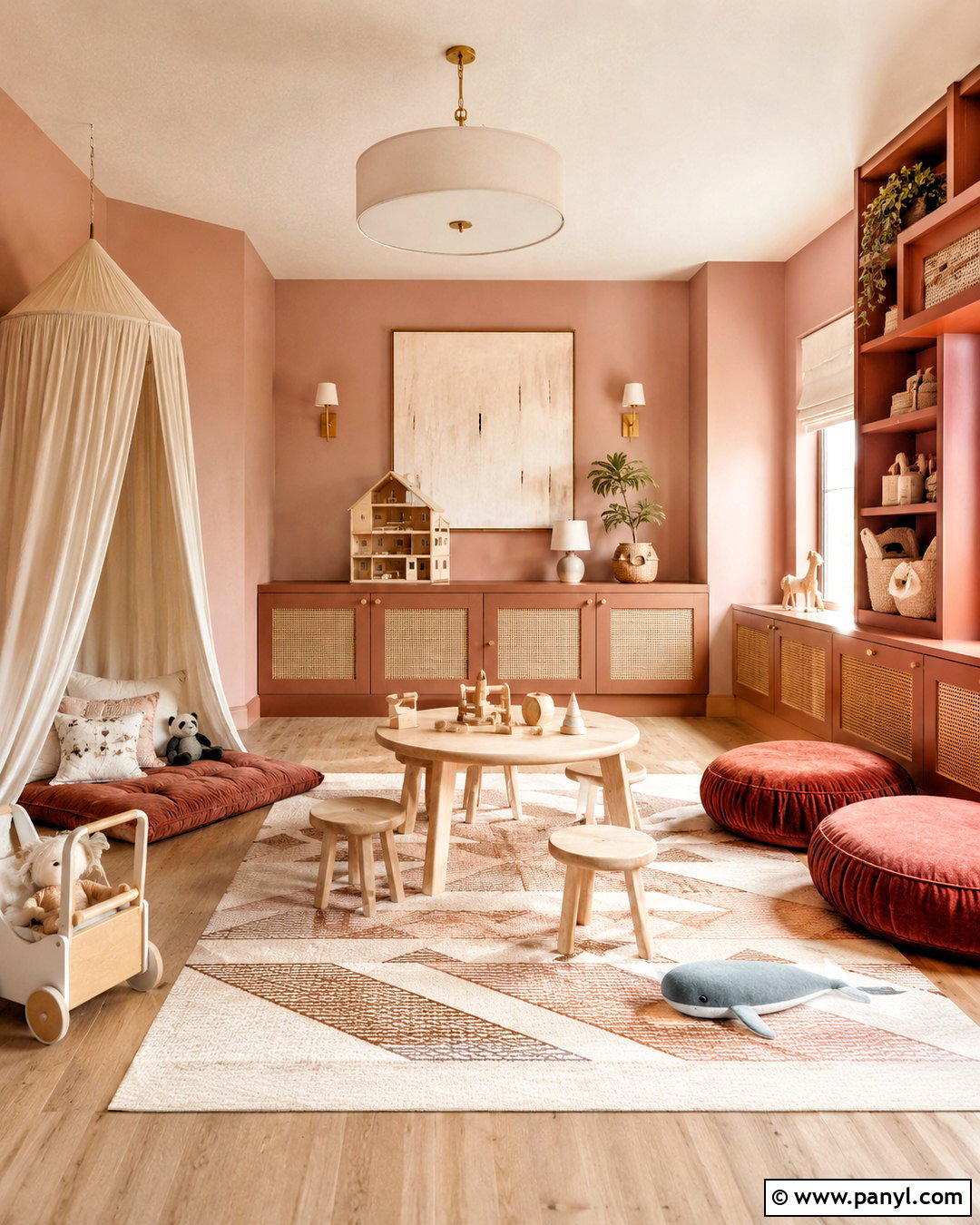 Blush Pink And Terracotta Playroom - 20 playroom color scheme ideas