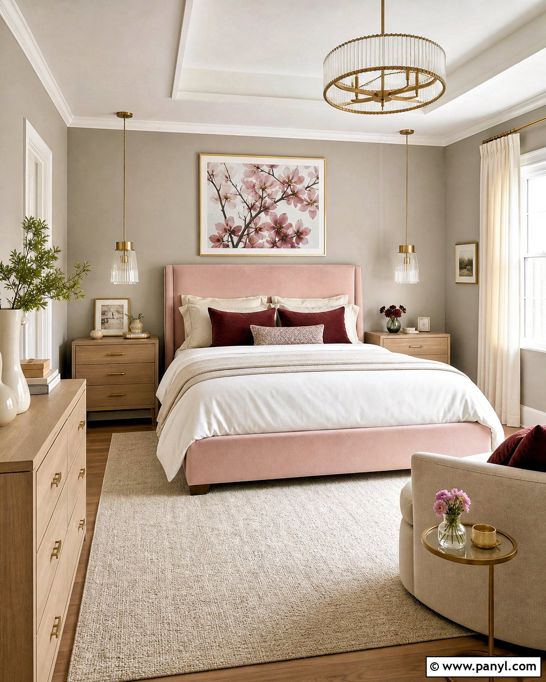 Blush Pink And Warm Gray Room - 20 room color combination ideas