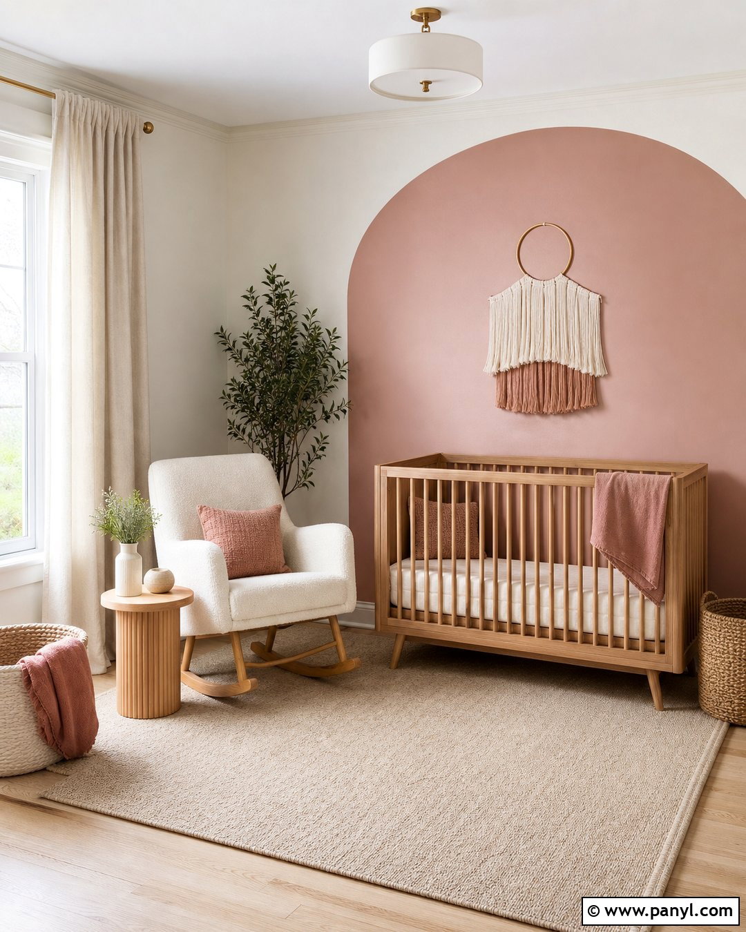 Blush Pink Arched Accent Wall Nursery - 20 Arched Painted Accent Wall Ideas