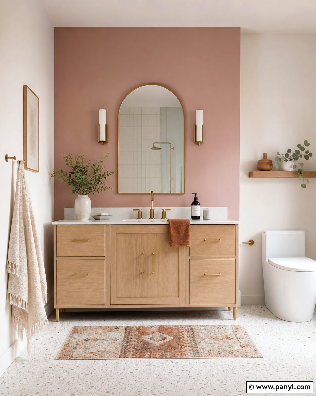Blush Pink Bathroom Accent Wall - 30 Accent Wall Bathroom Painted Ideas