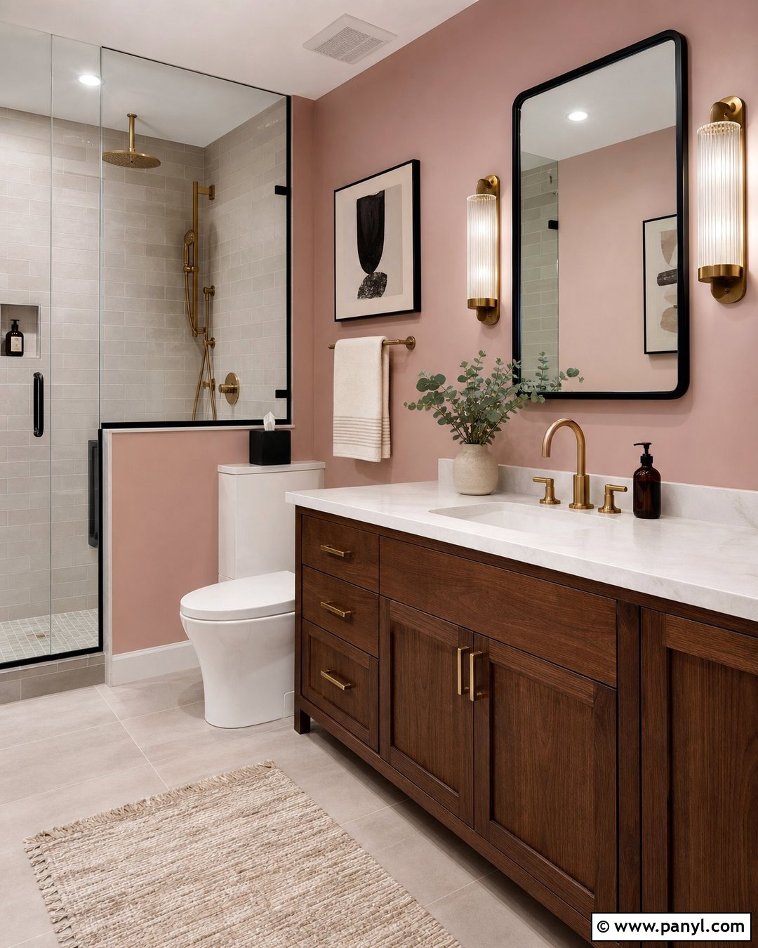 Blush Pink Bathroom Walls - 25 Painted Walls Bathroom Ideas