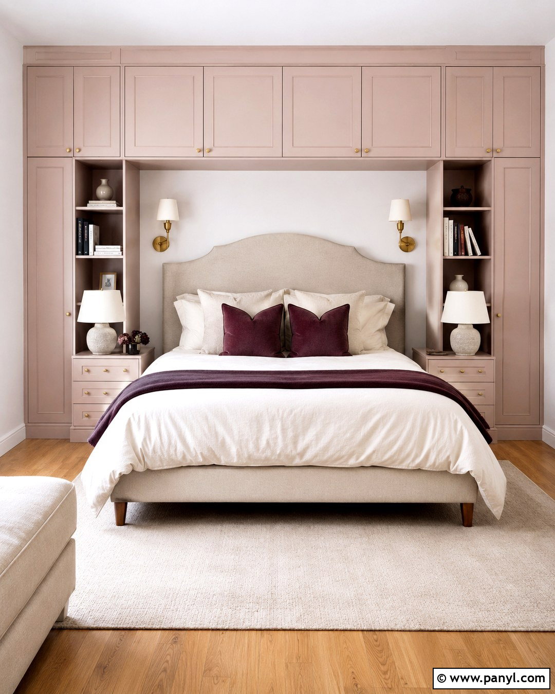 Blush Pink Bedroom Built Ins - 20 White Walls Painted Built Ins