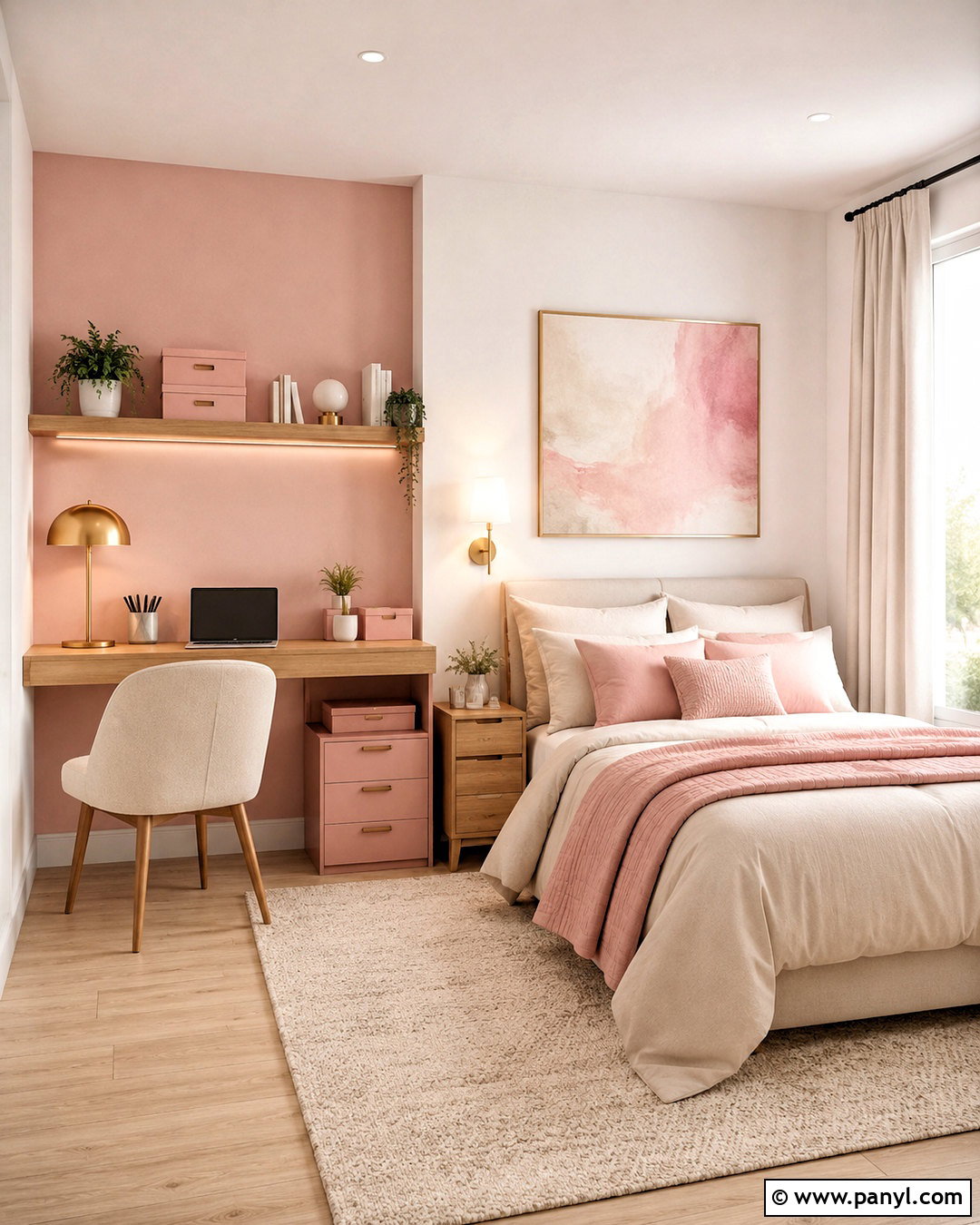 Blush Pink Bedroom Office - 20 blush pink office ideas