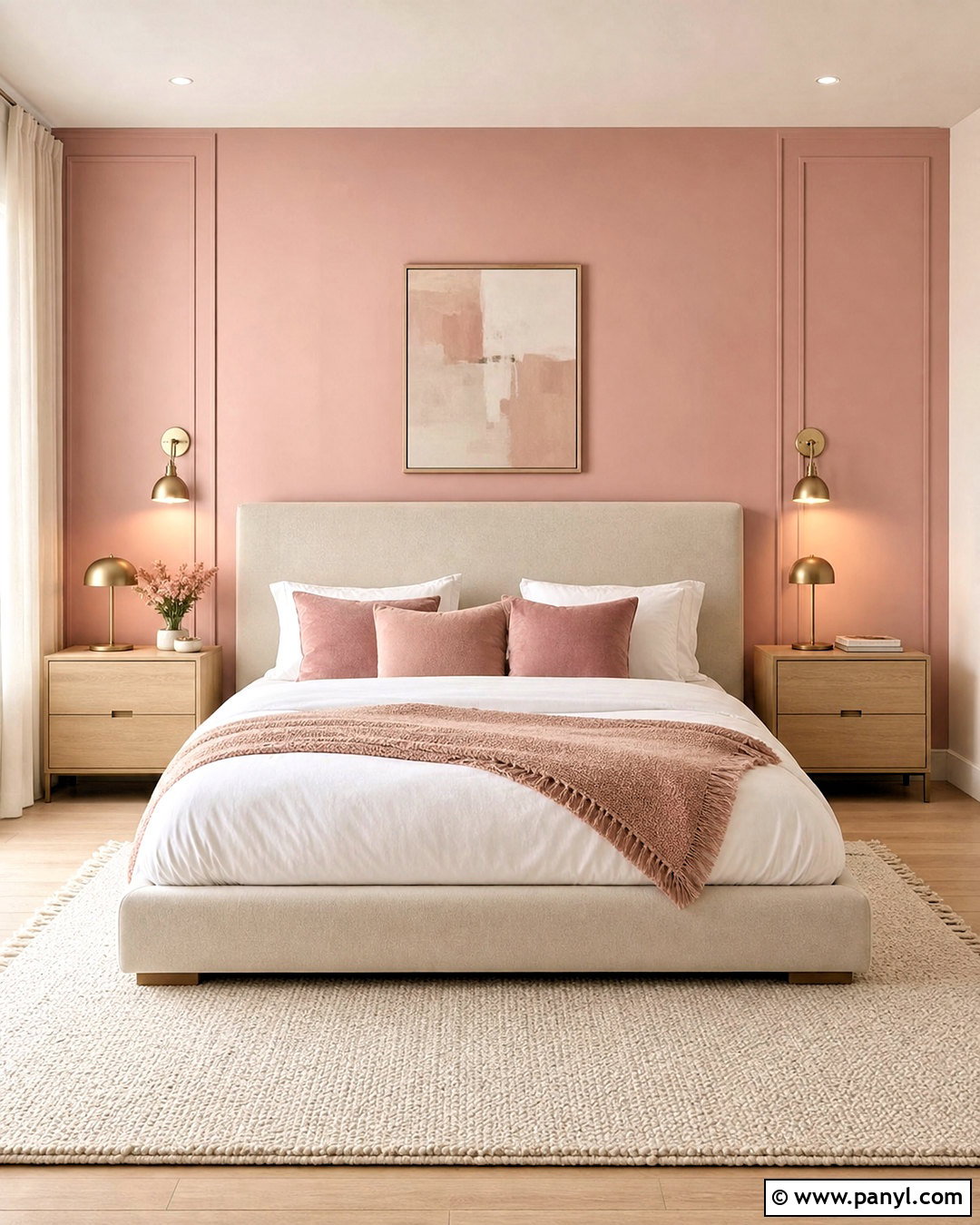 Blush Pink Bedroom Wall - 20 pink feature wall ideas