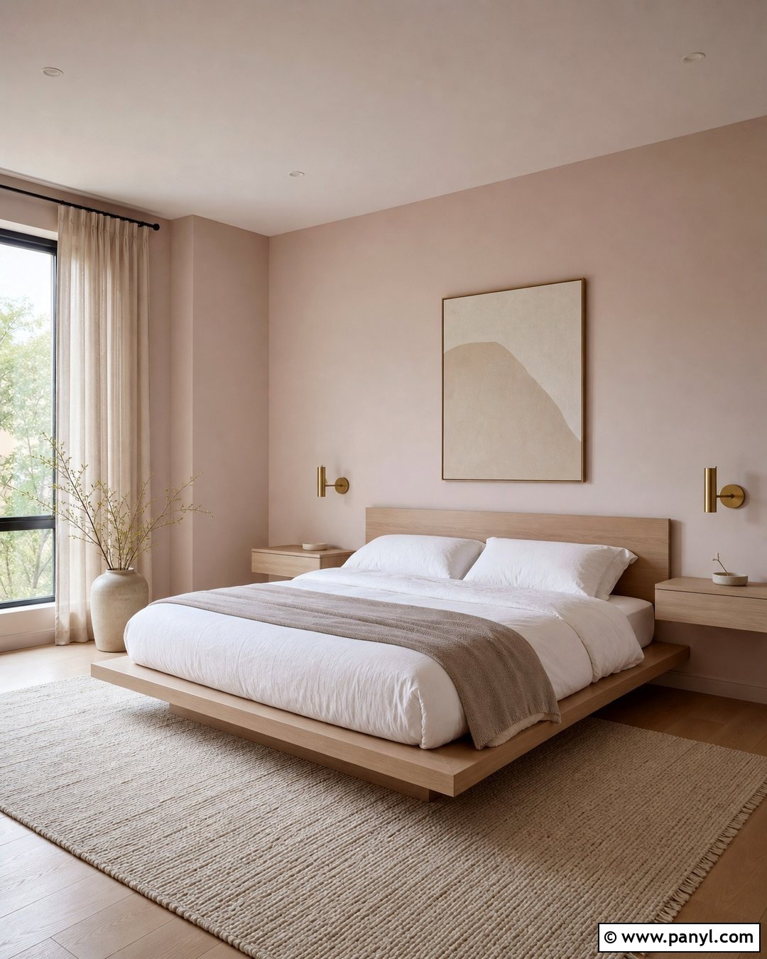 Blush Pink Bedroom With Minimal Decor - 20 Blush Pink Wall Paint Bedrooms
