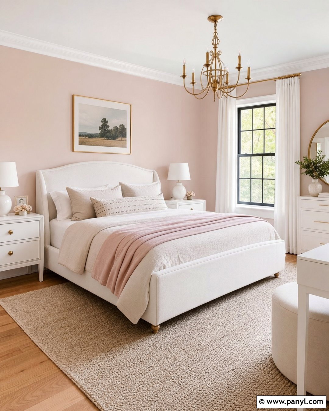 Blush Pink Bedroom With White Furniture - 20 Blush Pink Wall Paint Bedrooms