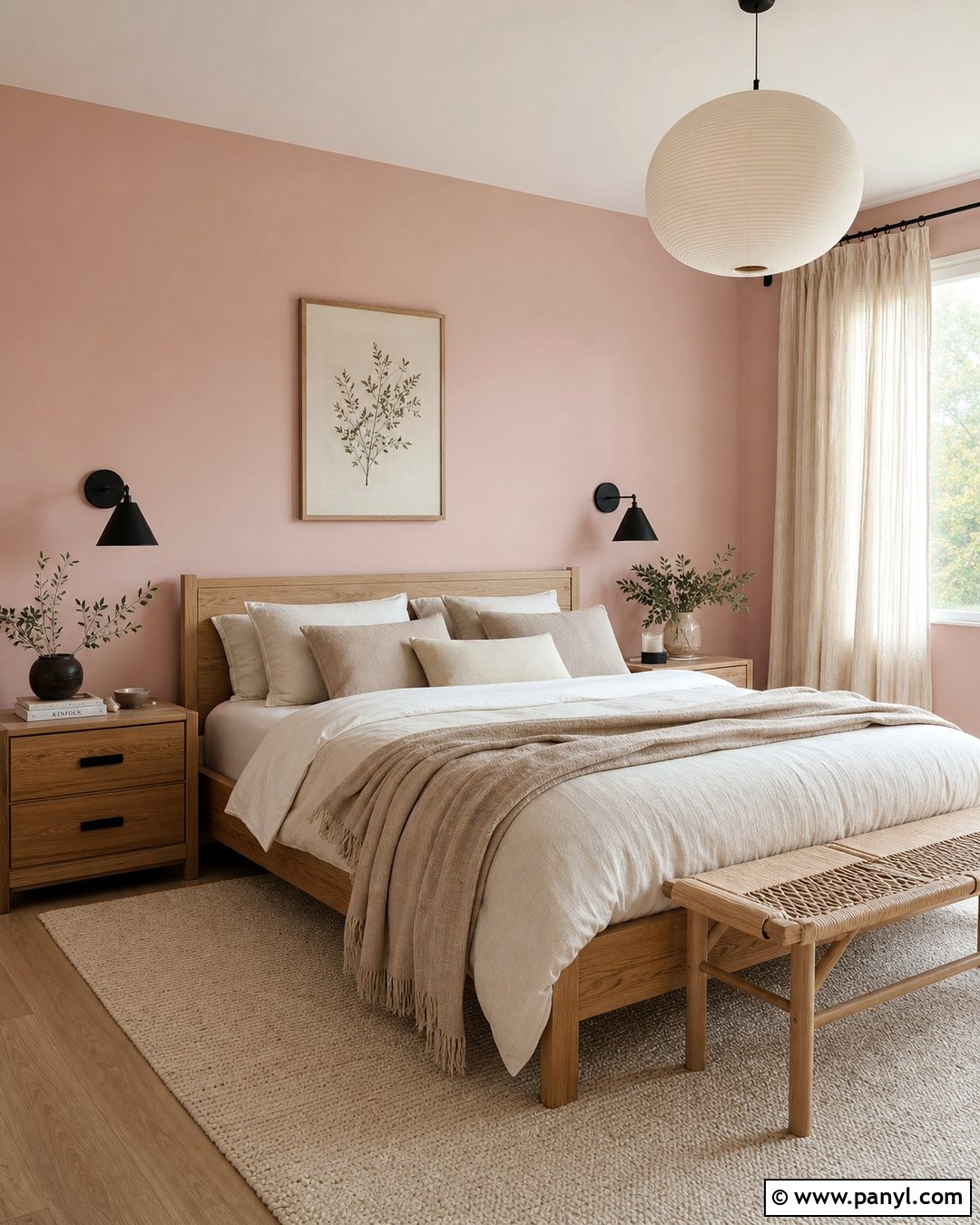 Blush Pink Bedroom With White Oak Furniture - 35 Blush Pink Walls